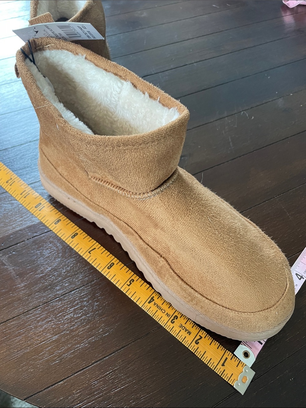 NWT Faux Suede Ankle Winter Boots - Tan - Picture 7 of 7